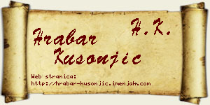 Hrabar Kusonjić vizit kartica